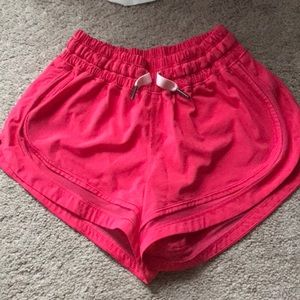 Lululemon pink hotty hot shorts.